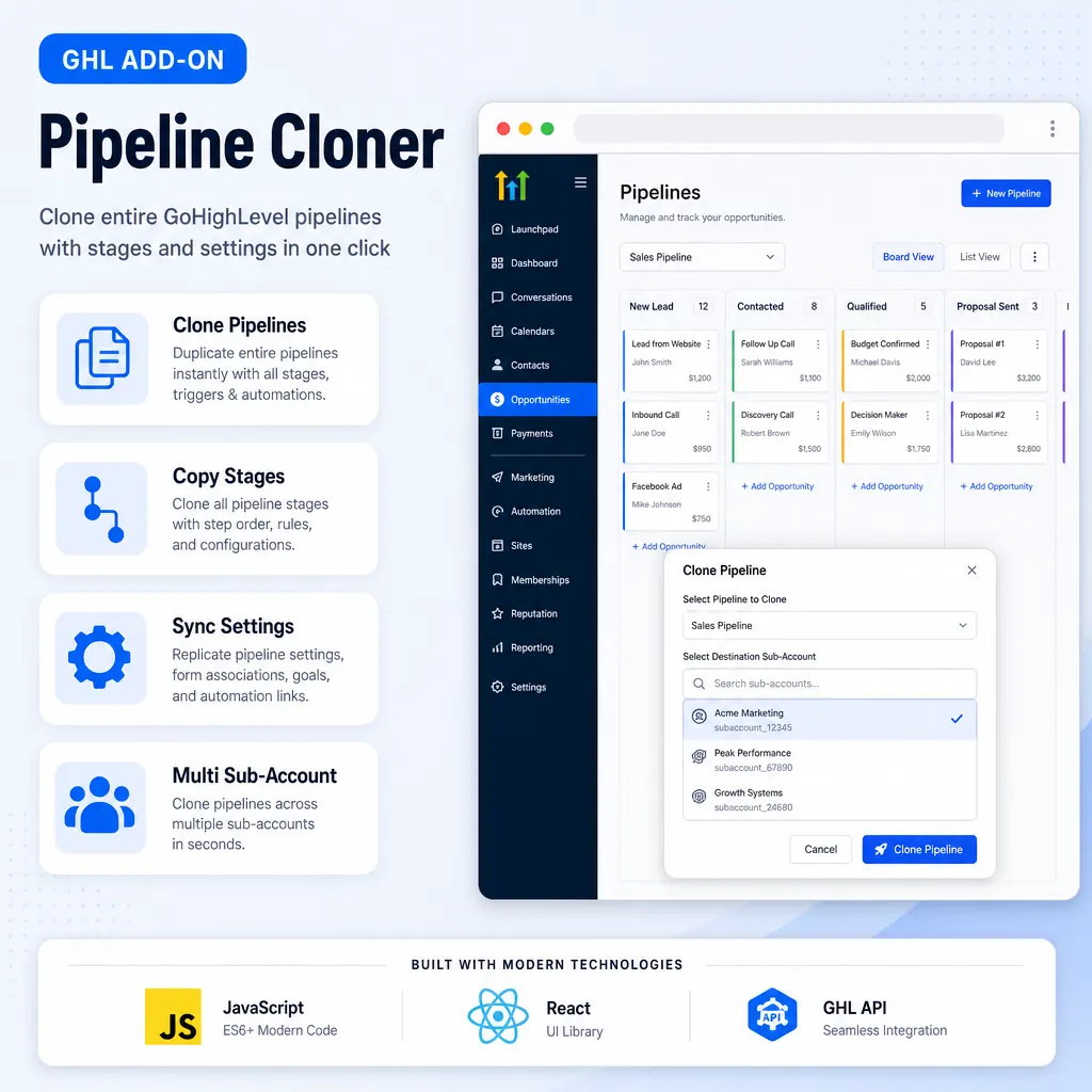 Pipeline Cloner project mockup