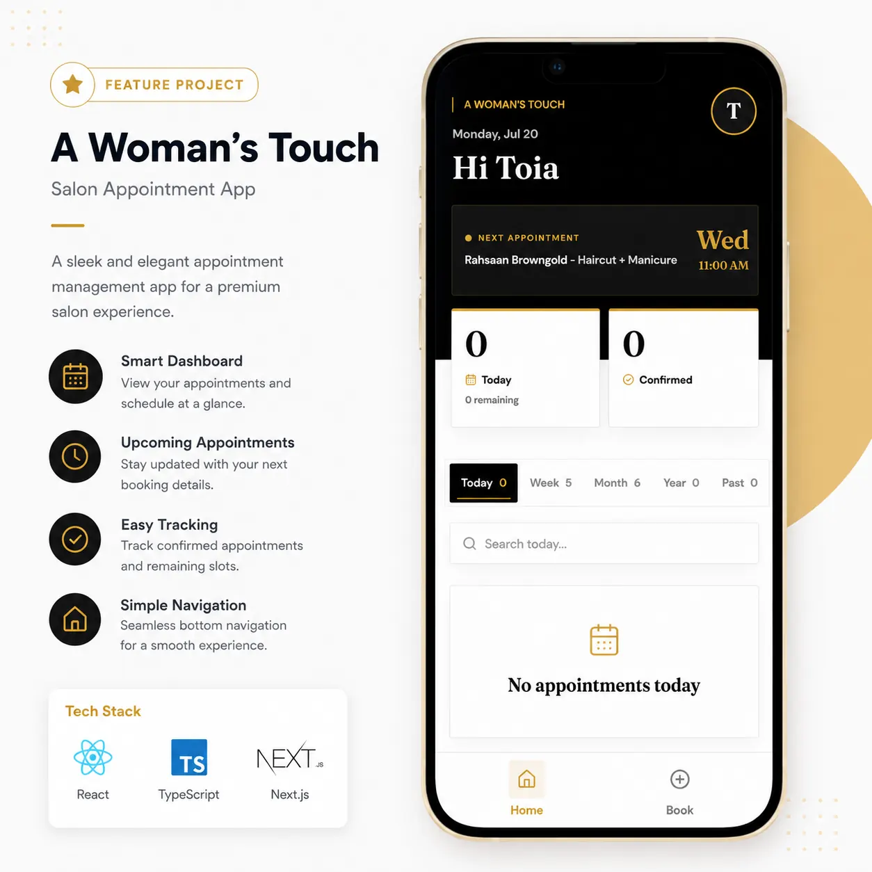 Salon Staff Portal project mockup